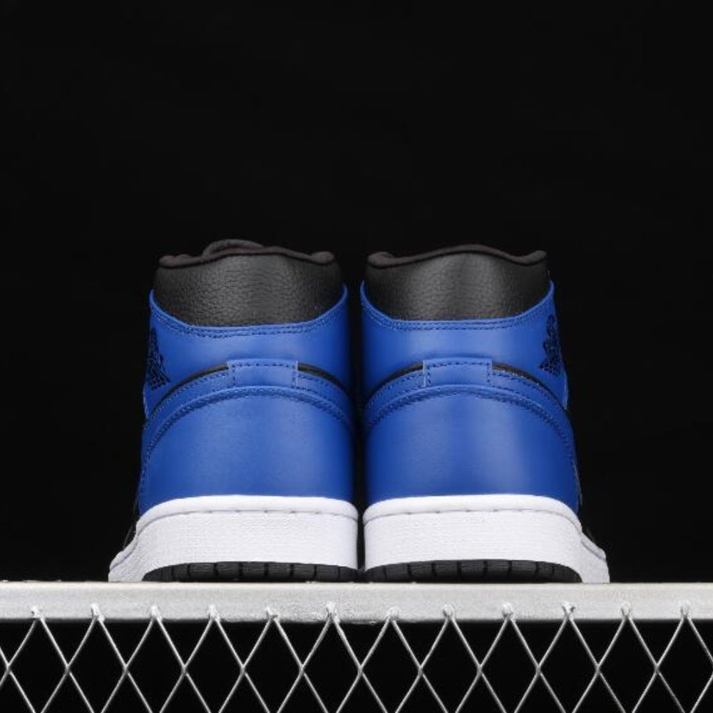 NEW Nike Air Jordan 1 Mid 'Hyper Royal' Black Men' - Picture 3 of 11